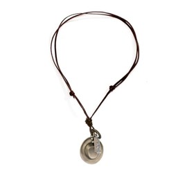 BUBGDYFO Leather Necklace Vintage Boho Style Cross Pendant Necklace Jewelry for Women Men with Adjustable Leather Cord, Zinc, No Gemstone