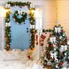 Shining She 10 Packs Glitter White Christmas Bows Decorations, Small