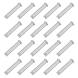 uxcell 20Pcs M10 x 60mm Single Hole Clevis Pins, 304 Stainless Steel Flat Head Hitch Pins for Trailer Latch, Mechanics Repair, Furniture Installation, Industrial Equipment