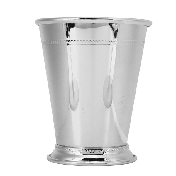 Julep Cup, High Stability Stainless Steel Beaded Julep Cup Durable Margarita Glasses for Home (Classic Silver)