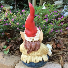 Nowaday Gnomes - The 60's Janice Chick Flower Child Hippie Zen Gnome Home & Garden Gnome Statue 10" H