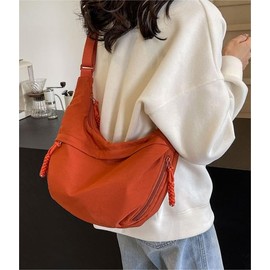 Nylon Crescent Crossbody Bag for Women Shoulder Tote Handbag Casual Sling Bag Dumpling Purse Bag for Outdoor Travel