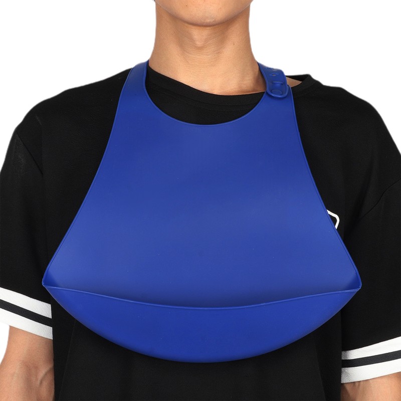 Adult Bib Portable Adjustable Silicone Dinning Eating Clothes Protector for