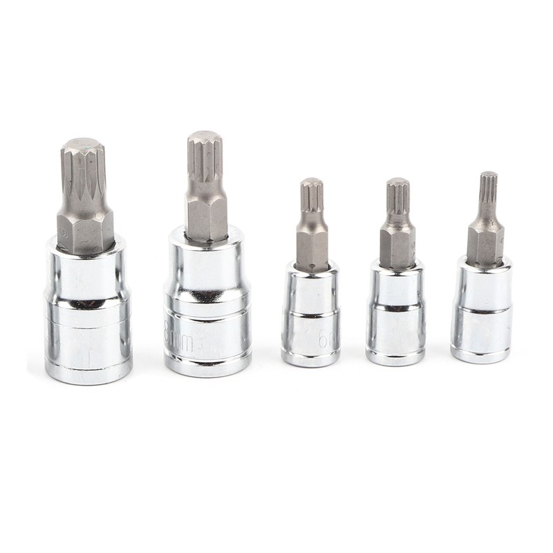 10Pcs 12 Point Triple Square Splined Bit Socket Set M4-M18