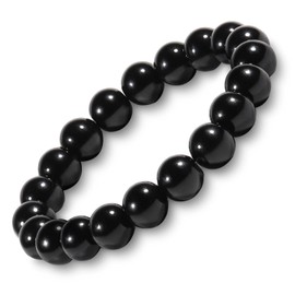 10mm Obsidian Armband Echtes Naturstein Armband für Damen Herren, Verstellbare Natürliche Schwarzes Edelstein Heilsteine Perlenarmband Chakra Yoga Armband, Bringt Glück, Reichtum und Wohlstand