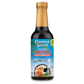 Coconut Secret Coconut Aminos Teriyaki Sauce - 10 fl oz - Low Sodium Soy-Free Teriyaki Alternative, Low Glycemic - Organic, Vegan, Non-GMO, Gluten-Free, Kosher - 20 Servings