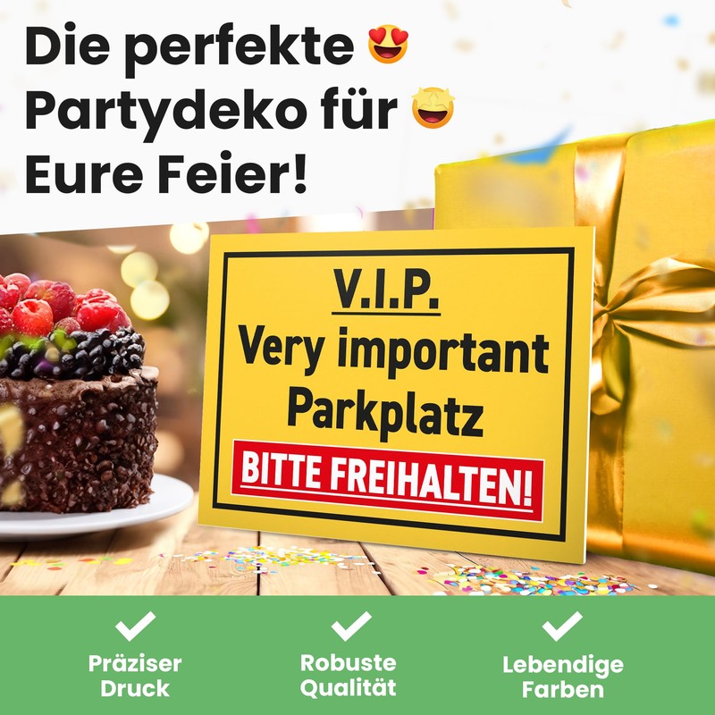 DankeDir! VIP Very Important Parkplatz Freihalten Funny Sign 30 x