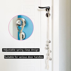 Dog Hanging Doorbells| Extra Loud Dog Potty Training Bells| Adjustable Durable Braided Rope Door Bell for Dogs to Ring to Go Outside(2 Silver)