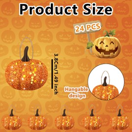 24 Pcs Halloween Baubles for Tree, Halloween Tree Decorations, Funny Mini Pumpkin Decorations Halloween Hanging Balls for Tree for Halloween Decor Outdoor Indoor