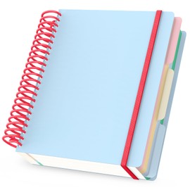 Yarotm Notebook A5 Lined - Spiral Notebook A5-90GSM Paper Lined Notebook - Sea Blue Notepad A5 16.3 x 20.5 cm - 240 Pages / 120 Sheets Diary Soft Plastic Cover and Spiral