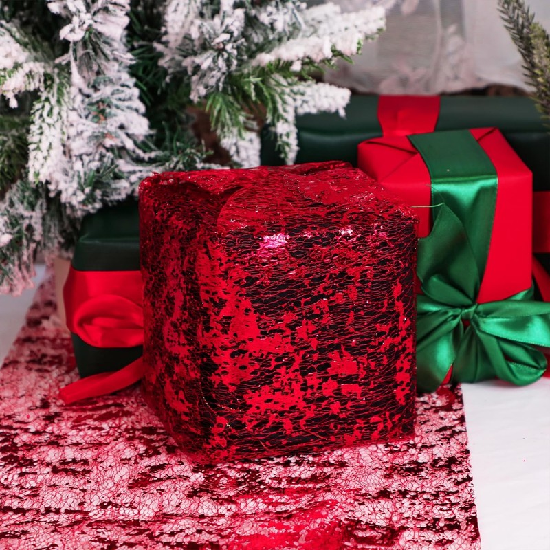 Mtsooning 28 cm x 15 yards Red Table Runner, Shiny