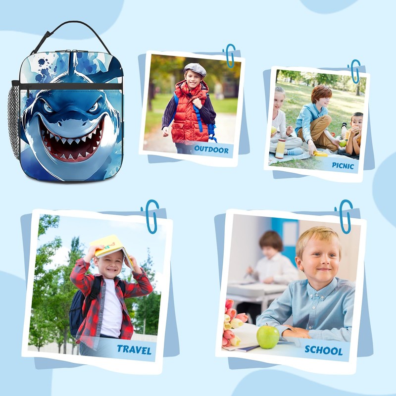 MoYueno Kids Lunch Box, Shark Insulated Lunch Box for Toddler
