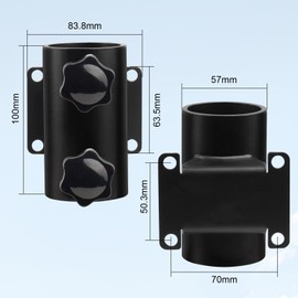 MOOKEERF Umbrella Deck Mount - 2 PCS Heavy Duty Patio Umbrella Holder (Fits Umbrellas up to 2") Umbrella Clamp Mount Bracket for Deck Railing,Docks,Balcony,Outdoor Courtyard,Fences