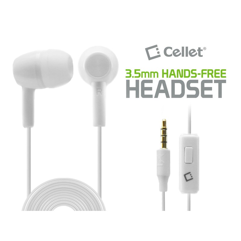 Cellet 3.5mm Premiere Sound Hands-Free Stereo In-Ear Headphones - White