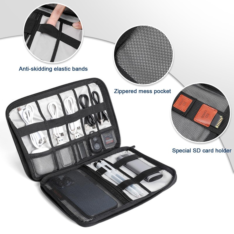 Cozary Cable Bag Electronic Cable Organiser, Universal Cable Organiser Bag