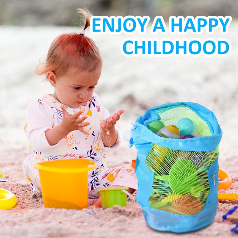 1Pc Large Mesh Bag, 1Pc Small Square Mesh Bag, Beach