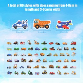 180pcs Children's Car Truck Stickers, Traffic Decals Waterproof Vehicle Stickers and Building Stickers Suitable for Kids Water Bottles Laptop Suitcases