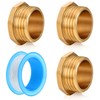 3Pack Garden Hose End Caps, 3/4" GHT Male Brass Pipe