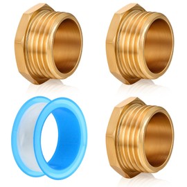 3Pack Garden Hose End Caps, 3/4" GHT Male Brass Pipe Plug Outer Gardens Hose Outer Garden Hoses Male Threaded End Cap Plug Gardens Irrigation Pipe Fittings Water Tubing Stopper