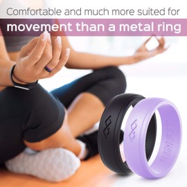 Rinfit Women's Silicone Wedding Rings. U.S. Design Patent (size 6, 3 pack)