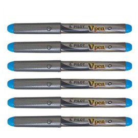 PILOT Set of 6 Fountain Pens V-Pen Ink Colour turquoise