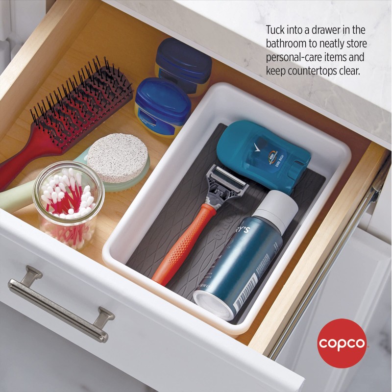 Copco Basics Drawer Organizer, 9.06 x 6.13 x 2.1-Inches, White/Charcoal