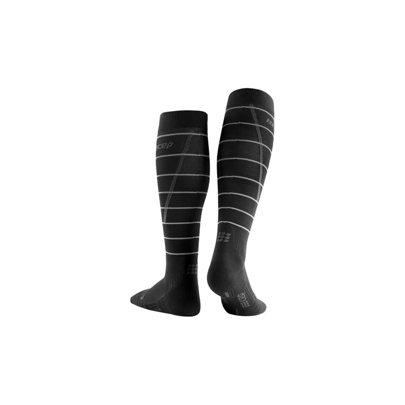 CEP Women's Reflective Socks Running Clothing Compression Socks Black -
