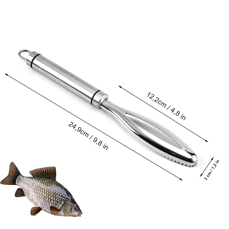 sinzau Fish Scaler, 304 Stainless Steel Professional Fish Scraper, Kitchen
