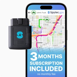 Spy Tec Spytec Plug-in GPS Car Tracker w/ 3 Month Service, No Fees, GPS Tracking for Vehicles, Trucks, & Family Safety, Easy Installation, Speed Monitoring, Location History, USA & Worldwide Tracking