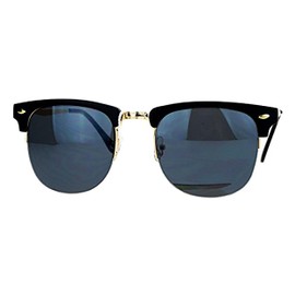 JuicyOrange Vintage Classic Designer Sunglasses Half Rim Square Fashion Matte Black Gold