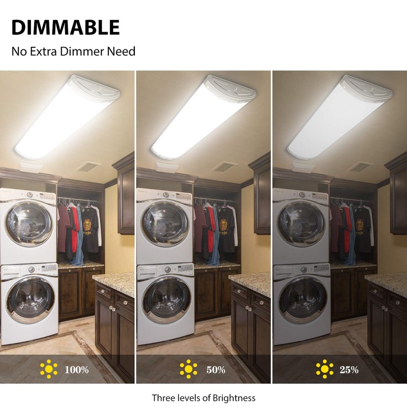 TychoLite 4ft LED Light Fixtures Dimmable 80W 8800lm Linear Flush