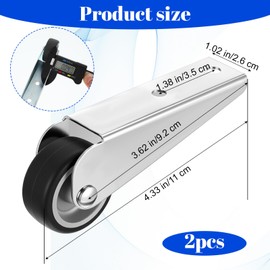 FNANJWQ 2 Pcs Gate Caster Wheels Replacement Rubber Rolling Swivel Casters, Non-Slip Rolling Pulley Directional Wheel for Garden Sofa Gate Fence Tables Furniture (1.6")