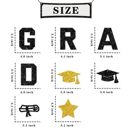 Maicaiffe Graduation Hanging Swirl Decorations - 34 Pcs Congrats Grad Party Supplies - 2024 Grad Streamers - College High School Graduation Foil Swirls Ceiling Decorations Black Glitter