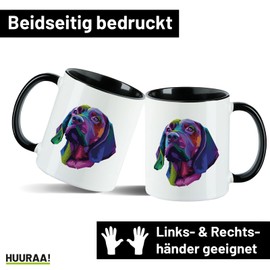 Huuraa Kaffeetasse Labrador Colorful Geschenk 330ml Schwarz Labrador Präsent