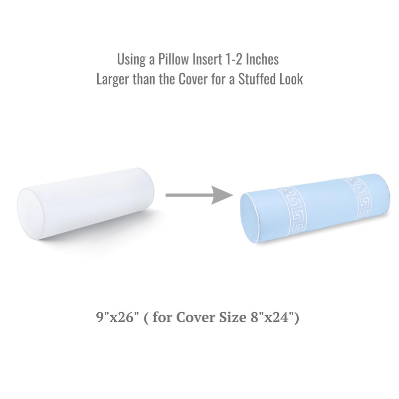 Hofdeco Premium Bolster Pillow Insert, Set of 2, 9"x26" (for
