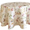 texpot Tablecloth 130 cm Round Print Butterfly Spring Tablecloth Summer