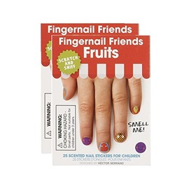 Fingernail Friends Colorful Nail Stickers Scented Nail Stickers Nail Art for Children, Fruits Scratch & Sniff (50 Stickers)