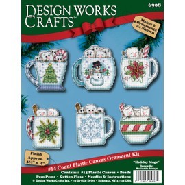Design Works Crafts Inc. Juego de 6 adornos de punto de cruz, diseño de manualidades