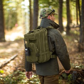 AUMENTAR Small Military Tactical Backpack, 30L Tactical Assault Bag for Men, Army Assault Rucksack GYM Hiking Backpack Bug Out Bag Amy Green