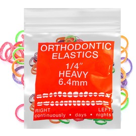 Neon Non-Latex 100 counts Intraoral Elastic Bands Orthodontic Elastics Dental Rubber Bands Made in US Heavy 1/4'', Neon