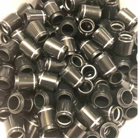 The Golf Club Trader (12) Premium Driver / Fairway Wood Ferrules 1/2" .335 ID / .520 OD CHOOSE STYLE - Collared Black w/ Silver Ring