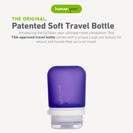 humangear GoToob+ (Small) | Refillable Silicone Travel Bottle | Locking Lid | Food-Safe Material | Purple, Small (1.7 fl.oz; 53ml)