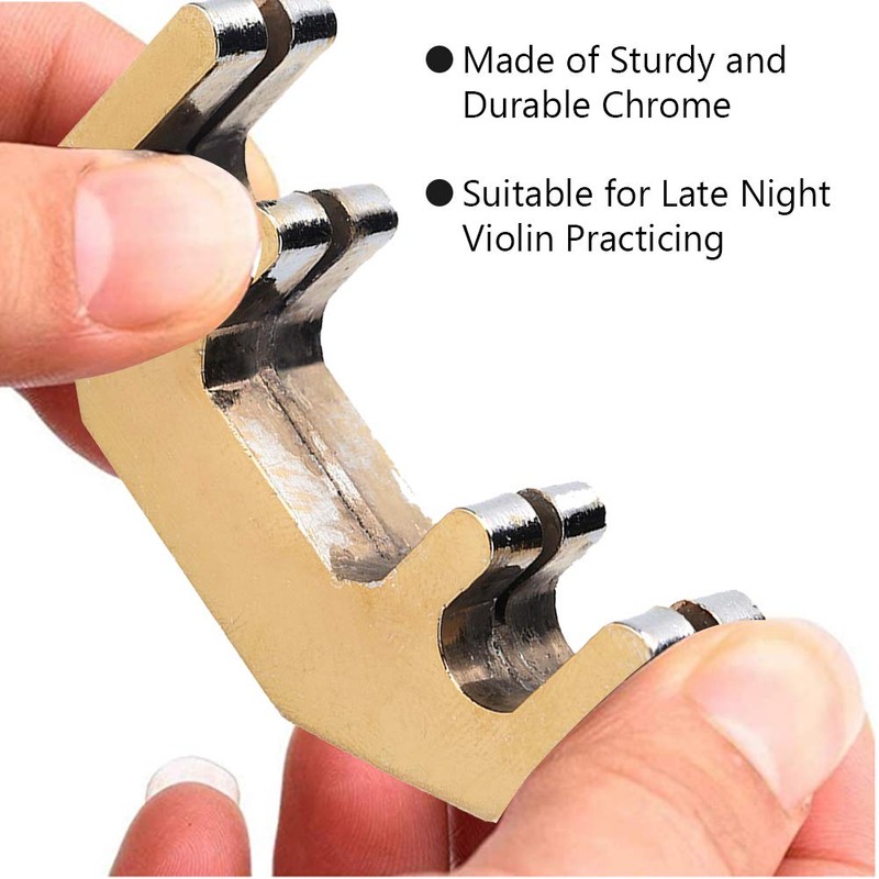 Dilwe Violin Mute, Chromium Alloy Practice Violin Mute for 1/2,