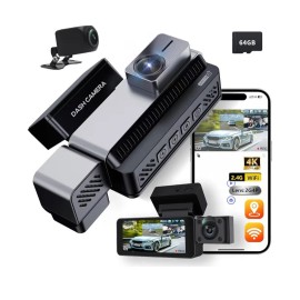 ANTFUTRE Dash Cam Front & Rear, 4K HD, w/64GB Card, Built - in WiFi GPS & More. 3 Yr War