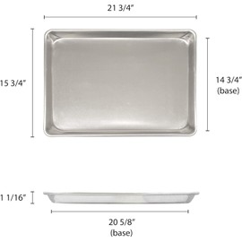 TrueCraftware- 2/3 Size Aluminum Sheet Pan 16" x 22" Baking Sheets 20 Gauge Set of 2- Baking Pan Baking Tray Cookie Sheet Baking Sheet Perfect for Baking Roasting
