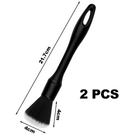 Pack of 2 Detailing Brushes, 22 cm, Cleaning Brush, Car Detailing Brush, Car Brush, Interior Dust Brush, Wet and Dry Use, for Automotive Interiors, Furniture, Keyboards