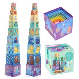 DJECO Djeco DJ08510 1-Year Old Toy Blocks, Large, Stacking, Educational Toy, 2-Year Old, Baby Gift