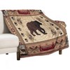 Retro Bear Bedding Fleece Throw Blanket,Lodge Bear Moose Elk Farmhouse