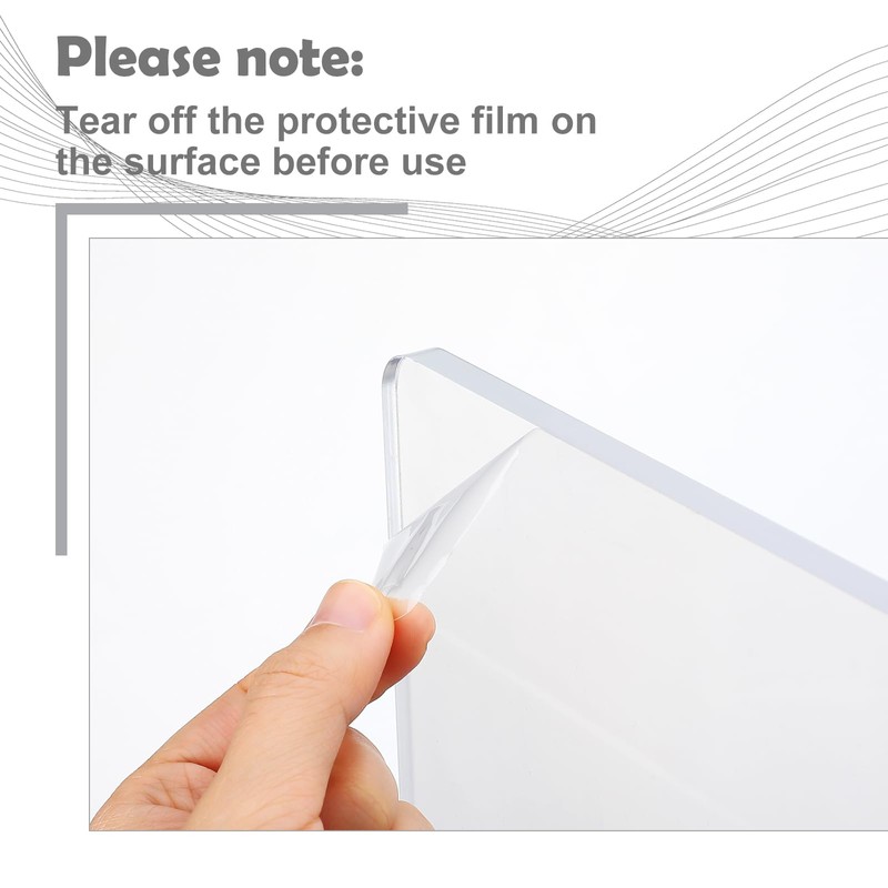 Vesici 2 Pcs Clear Acrylic Sink Splash Guard Freestanding Panel