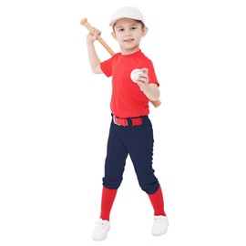 QBK Toddler Baseball Pants Youth Softball Pants Kids Tee Ball Pants for Boy Girl Navy 10-11Y